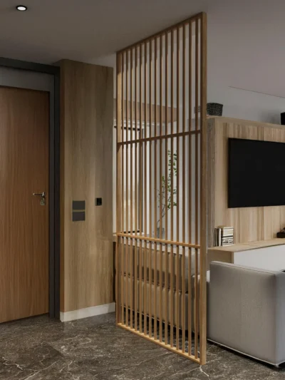 Arcus Custom Cylindrical Slatted Partition Wall