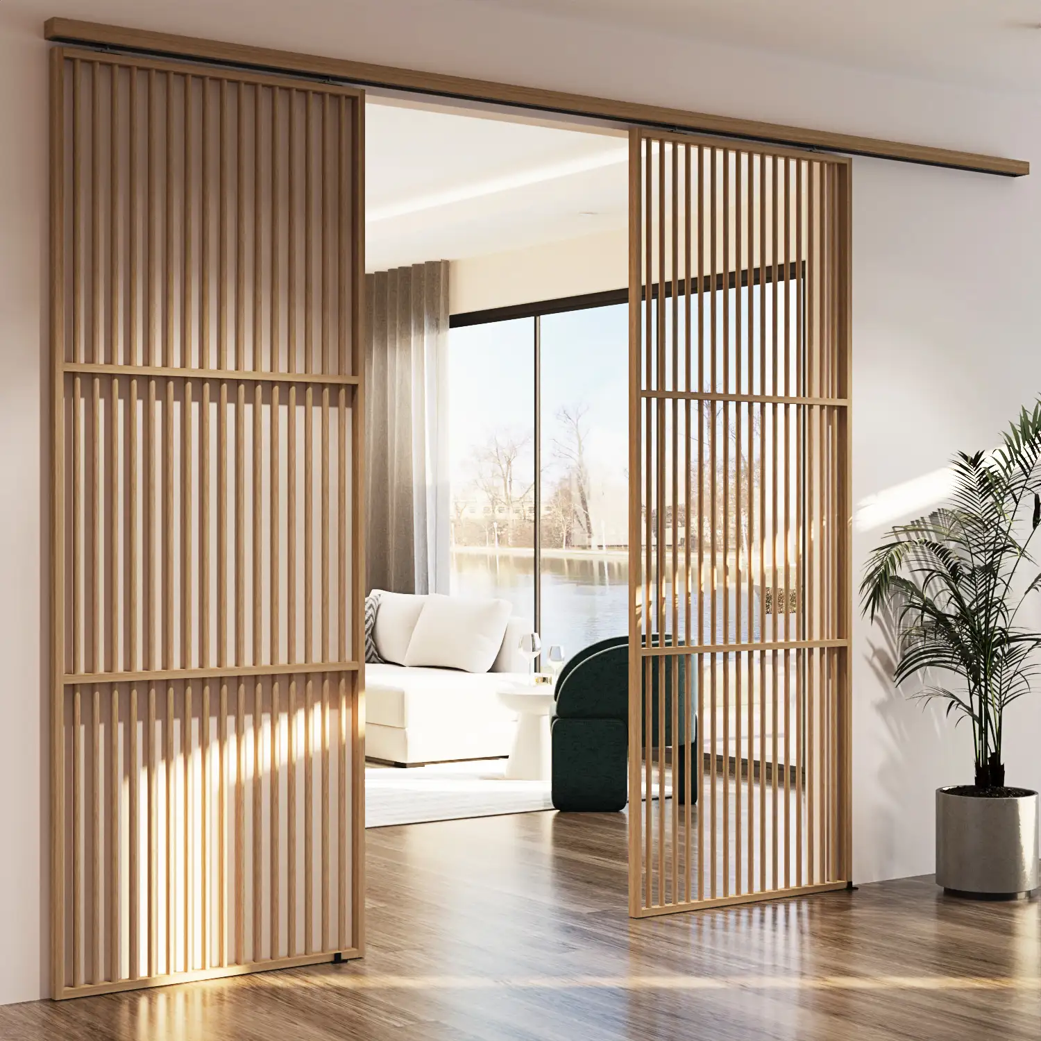 Bamboo Sliding Barn Door