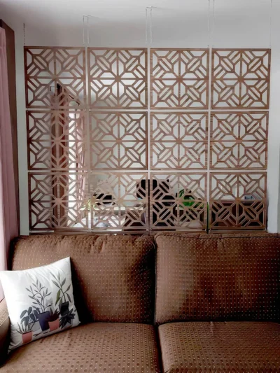 Walnut/ACM Hanging Privacy Screen