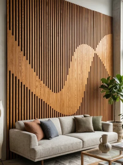 Riva Parametric Wood Slat Accent Wall