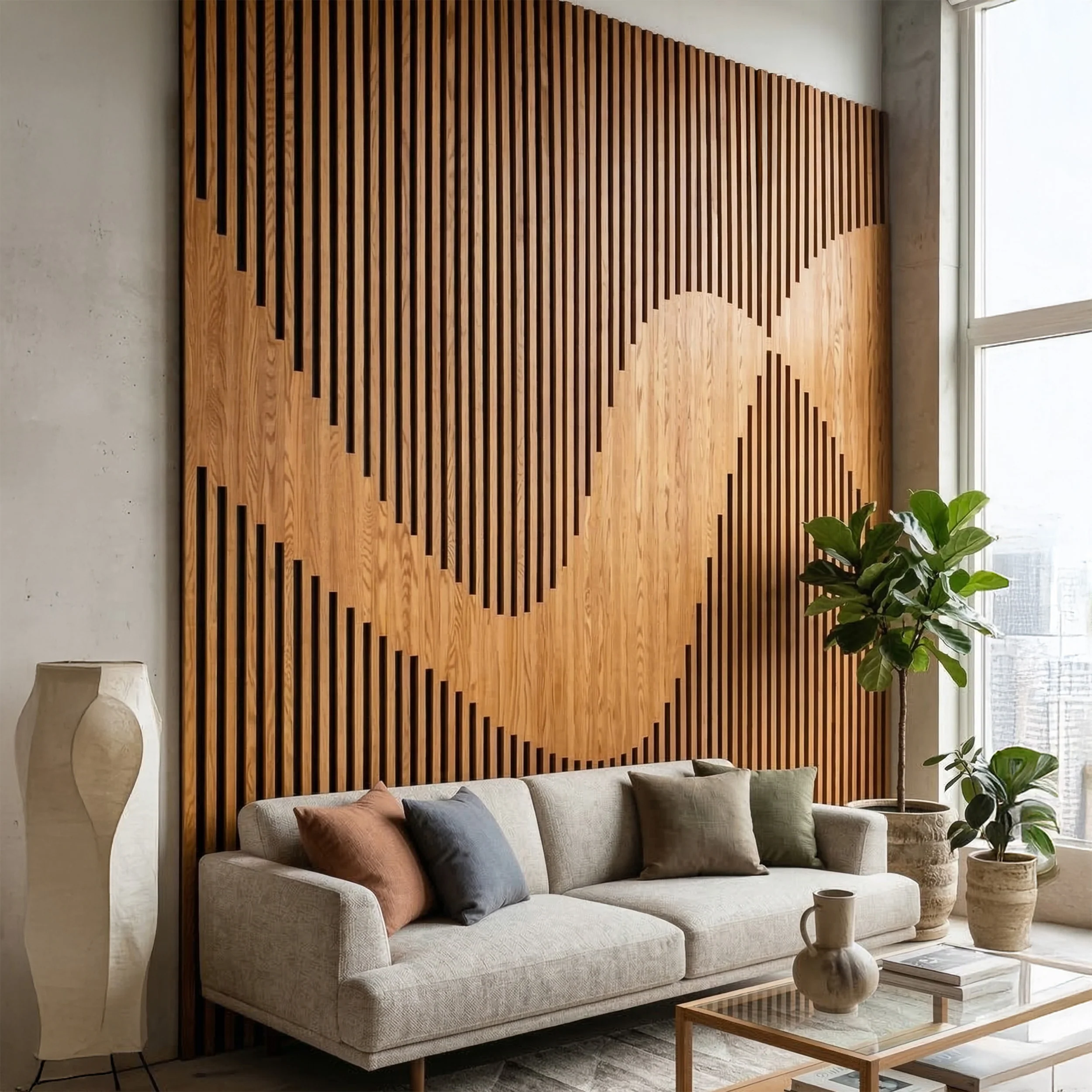 Riva Parametric Wood Slat Accent Wall