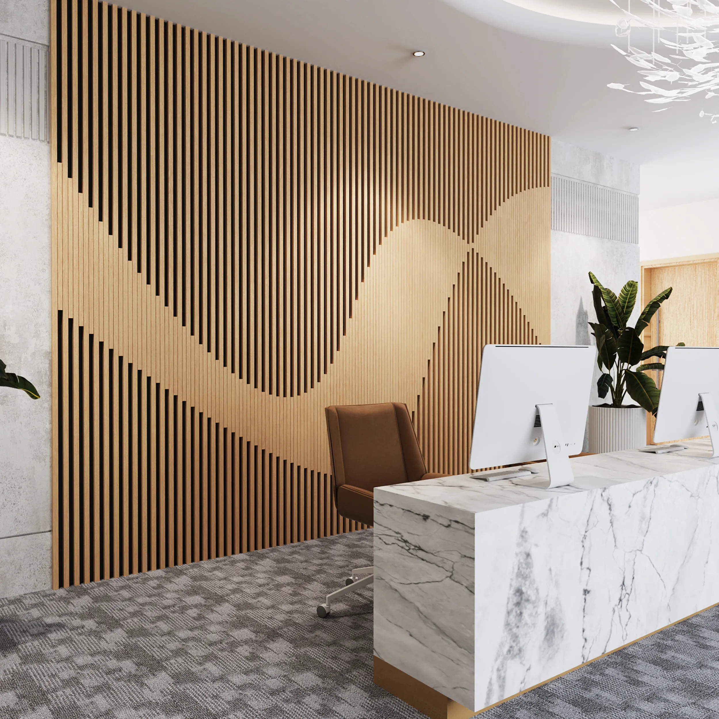 Riva Parametric Wood Slat Accent Wall - Image 3